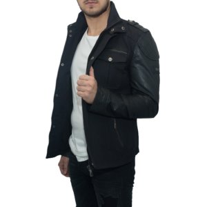 MAYS & ROSE JACKET ΜΑΥΡΟ ΔΕΡΜΑΤΙΝΑ ΜΑΝΙΚΙΑ G5333