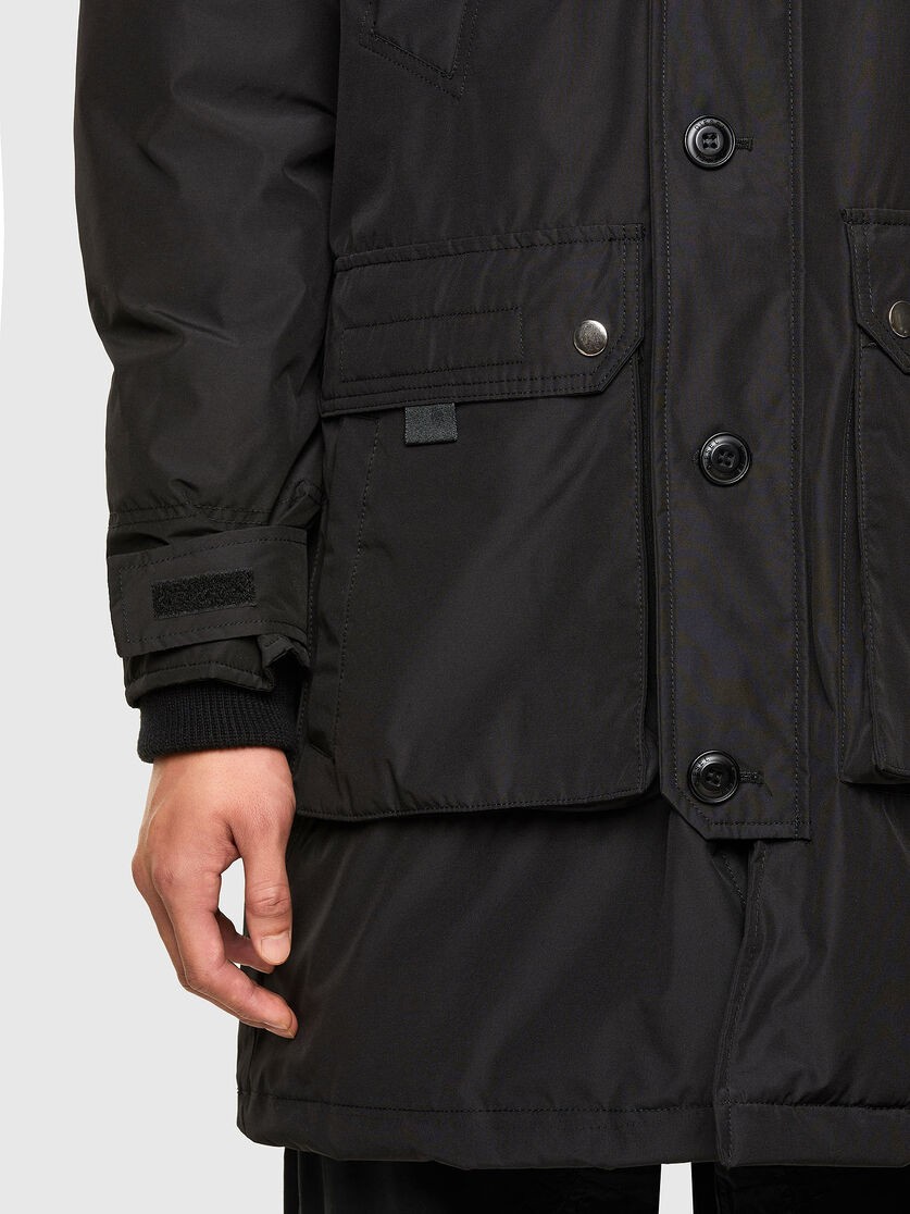 DIESEL PARKA PADDED ΜΑΥΡΟ ΜΕ ΚΟΥΚΟΥΛΑ W 