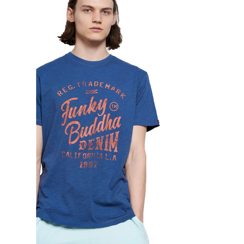 FUNKY BUDDHA TSHIRT ΜΠΛΕ INDIGO FBM00301604 Loft Jeans
