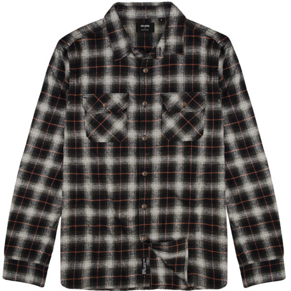 DOUBLE ΠΟΥΚΑΜΙΣΟ ΑΝΤΡΙΚΟ ΚΑΡΩ FLANNEL ΜΑΥΡΟ GS-528