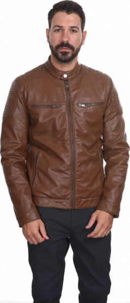 BISTON JACKET BIKER ΤΕΧΝΟΔΕΡΜΑ CAMEL 44-201-044