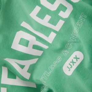 JACK & JONES WOMEN'S T-SHIRT CROPPED GREEN JXBROOK 12200326 FEARLESS