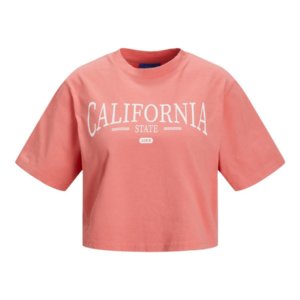 JACK & JONES WOMEN'S T-SHIRT CROPPED TEA ROSE JXBROOK 12200326 CALIFORNIA