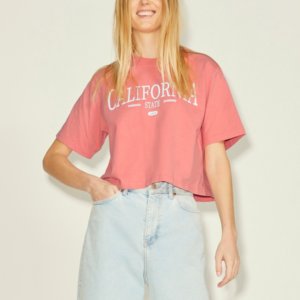 JACK & JONES WOMEN'S T-SHIRT CROPPED TEA ROSE JXBROOK 12200326 CALIFORNIA