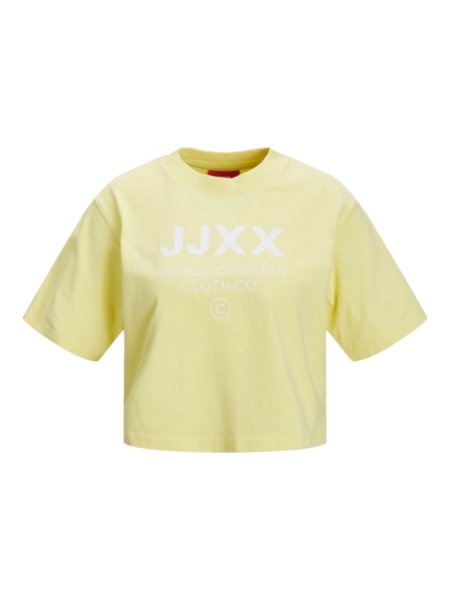 JACK & JONES WOMEN'S T-SHIRT CROPPED YELLOW JXBROOK 12200326 JJXX