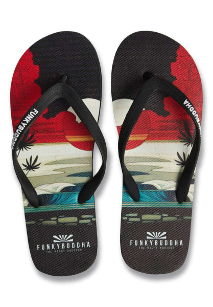 FUNKY BUDDHA FLIP FLOP ΜΑΥΡΟ FBM005-001-08 SUNDOWN