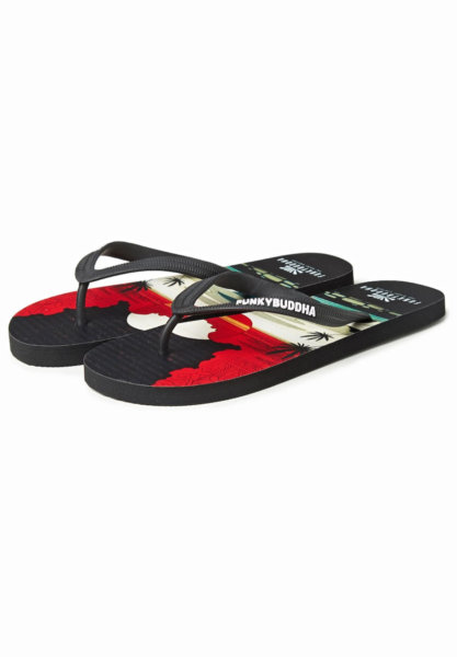 FUNKY BUDDHA FLIP FLOP ΜΑΥΡΟ FBM005-001-08 SUNDOWN