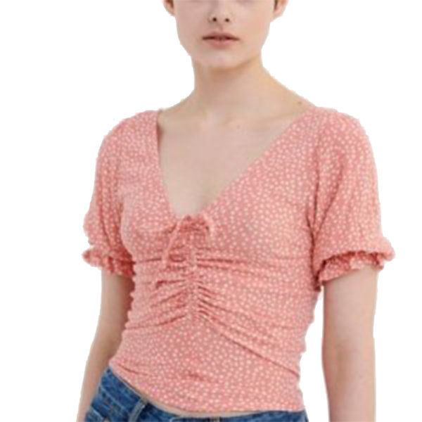 FUNKY BUDDHA ΕΜΠΡΙΜΕ CROPPED ΤΟΠ DUSTY PINK FBL005-130-17