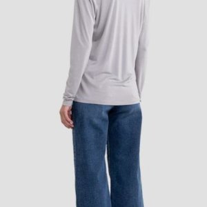 REPLAY T-SHIRT ΓΥΝΑΙΚΕΙΟ ΜΑΚΡΥΜΑΝΙΚΟ ΓΚΡΙ W3696.000.23396P.599 REGULAR FIT