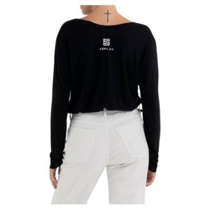 REPLAY T-SHIRT ΜΑΚΡΥΜΑΝΙΚΟ ΓΥΝΑΙΚΕΙΟ ΜΑΥΡΟ W3696.000.23396P.098 REGULAR FIT