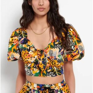 FUNKY BUDDHA ΓΥΝΑΙΚΕΙΟ CROPPED TOP MULTI FBL007-103-17