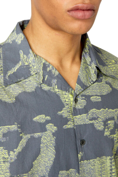 DIESEL ΠΟΥΚΑΜΙΣΟ ΑΝΤΡΙΚΟ ΚΟΝΤΟΜΑΝΙΚΟ FLORAL A08498-0JLAX-5BVA S-FRANK-A