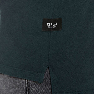 REPLAY POLO ΑΝΤΡΙΚΟ ΛΙΝΟ ΠΡΑΣΙΝΟ ΣΚΟΥΡΟ M6456.000.23468G.135 SLIM FIT
