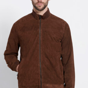 MARRON JACKET ΔΕΡΜΑ-SUEDE ΑΝΤΡΙΚΟ ΚΑΦΕ MRM008-261-01 REGULAR FIT