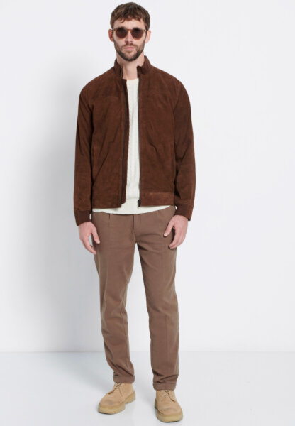 MARRON JACKET ΔΕΡΜΑ-SUEDE ΚΑΦΕ MRM008-261-01