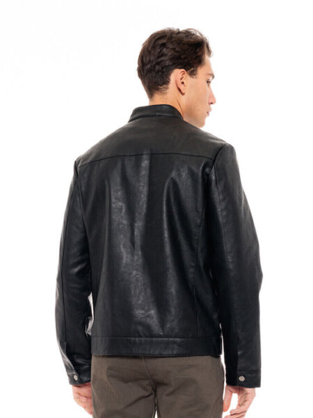 SPLENDID JACKET ΑΝΔΡΙΚΟ ΔΕΡΜΑΤΙΝΟ ΜΑΥΡΟ 49-201-002 REGULAR FIT