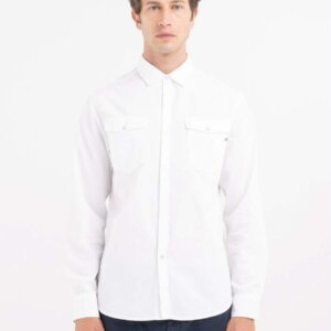 REPLAY ΠΟΥΚΑΜΙΣΟ DENIM ΑΝΔΡΙΚΟ ΒΑΜΒΑΚΕΡΟ ΛΕΥΚΟ M4078.000.8400401.001 REGULAR FIT