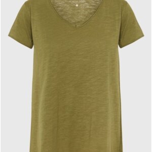 FUNKY BUDDHA ΓΥΝΑΙΚΕΙΟ T-SHIRT ΒΑΜΒΑΚΕΡΟ ΧΑΚΙ FBL009-100-04 REGULAR FIT