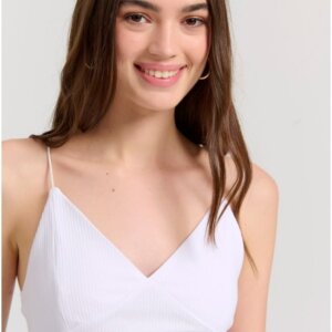 FUNKY BUDDHA ΚΟΡΜΑΚΙ HALTER NECK ΓΥΝΑΙΚΕΙΟ ΒΙΣΚΟΖΗ ΛΕΥΚΟ FBL009-102-17 REGULAR FIT