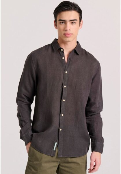 FUNKY BUDDHA ΑΝΔΡΙΚΟ ΠΟΥΚΑΜΙΣΟ ΛΙΝΟ ΜΑΥΡΟ FBM009-001-05 REGULAR FIT