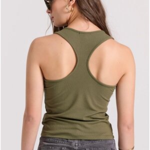 FUNKY BUDDHA TANK TOP ΓΥΝΑΙΚΕΙΟ ΒΙΣΚΟΖΗ ΧΑΚΙ FBL009-101-17 REGULAR FIT
