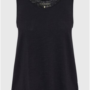 FUNKY BUDDHA ΓΥΝΑΙΚΕΙΟ T-SHIRT ΑΜΑΝΙΚΟ ΒΑΜΒΑΚΕΡΟ ΜΑΥΡΟ FBL009-102-04 REGULAR FIT