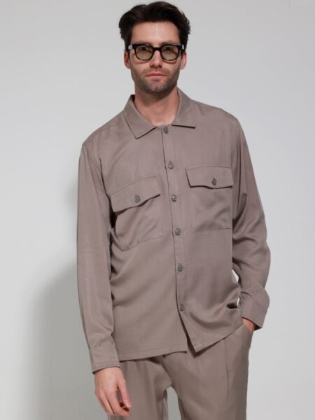 TRESOR OVERSHIRT ΑΝΔΡΙΚΟ ΚΑΦΕ 2182 DARIO LOOSE FIT