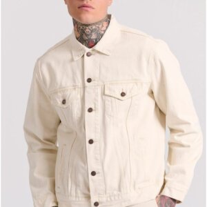 FUNKY BUDDHA DENIM JACKET ΑΝΔΡΙΚΟ ΒΑΜΒΑΚΕΡΟ OFF-WHITE FBM009-071-01 REGULAR FIT