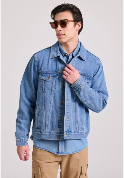 FUNKY BUDDHA DENIM JACKET ΑΝΔΡΙΚΟ ΒΑΜΒΑΚΕΡΟ ΜΠΛΕ FBM009-072-01 REGULAR FIT