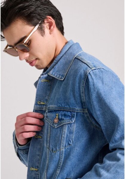 FUNKY BUDDHA DENIM JACKET ΑΝΔΡΙΚΟ ΒΑΜΒΑΚΕΡΟ ΜΠΛΕ FBM009-072-01 REGULAR FIT