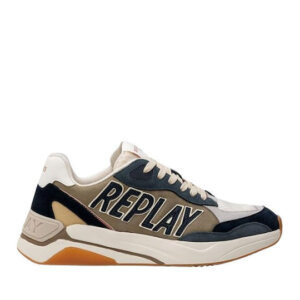 REPLAY ΠΑΠΟΥΤΣΙ SNEAKER ΛΕΥΚΟ GMS6I.000.C0031T TENNET PITCH COL2764-MILGRN NAVY