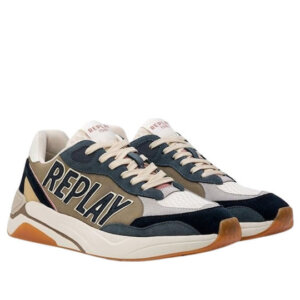 REPLAY ΠΑΠΟΥΤΣΙ SNEAKER ΛΕΥΚΟ GMS6I.000.C0031T TENNET PITCH COL2764-MILGRN NAVY