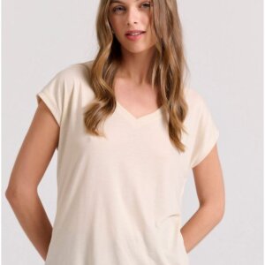 FUNKY BUDDHA T-SHIRT ΓΥΝΑΙΚΕΙΟ ΒΑΜΒΑΚΕΡΟ ΕΚΡΟΥ FBL009-107-04 REGULAR FIT