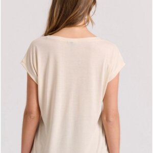 FUNKY BUDDHA T-SHIRT ΓΥΝΑΙΚΕΙΟ ΒΑΜΒΑΚΕΡΟ ΕΚΡΟΥ FBL009-107-04 REGULAR FIT