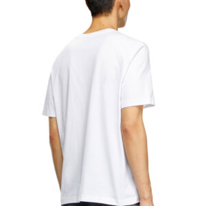 DIESEL T-SHIRT ΑΝΔΡΙΚΟ ΒΑΜΒΑΚΕΡΟ ΛΕΥΚΟ A15161-0GRAI-100 T-ADJUST-K19 REGULAR FIT