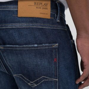 REPLAY JEAN ΑΝΤΡΙΚΟ ΒΑΜΒΑΚΙ ΜΠΛΕ ΣΚΟΥΡΟ WILLBI M1008.000.285720.007 REGULAR SLIM FIT