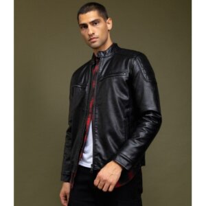 BISTON JACKET ΤΕΧΝΟΔΕΡΜΑ ΑΝΔΡΙΚΟ ΜΑΥΡΟ 52-201-105 REGULAR FIT