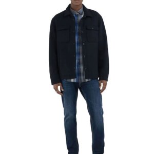 REPLAY JACKET ΜΑΛΛΙΝΟ ΑΝΔΡΙΚΟ ΚΟΝΤΟ ΜΠΛΕ M8428.000.884766.970 REGULAR FIT