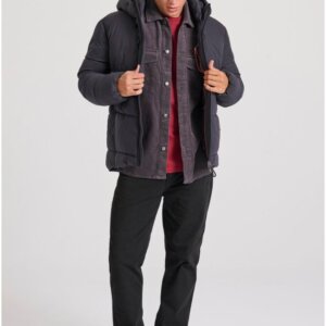 FUNKY BUDDHA JACKET PUFFER ΑΝΘΡΑΚΙ ΑΝΤΡΙΚΟ FBM010-032-01 REGULAR FIT