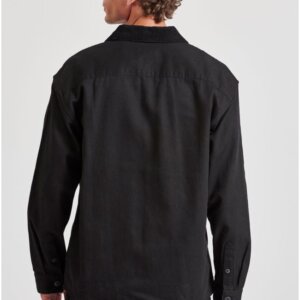 FUNKY BUDDHA ΠΟΥΚΑΜΙΣΟ OVERSHIRT ΑΝΔΡΙΚΟ ΒΑΜΒΑΚΕΡΟ ΜΑΥΡΟ FBM010-075-05 REGULAR FIT