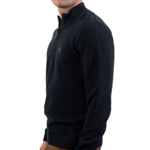 SIDE EFFECT ΠΛΕΚΤΟ ΑΝΤΡΙΚΟ HALF ZIP ΜΑΥΡΟ LPZ-4222 REGULAR FIT