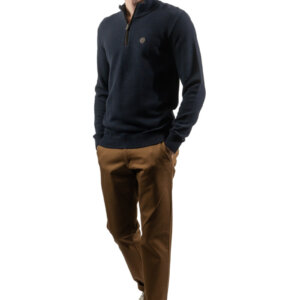 SIDE EFFECT ΠΛΕΚΤΟ ΑΝΤΡΙΚΟ HALF ZIP ΜΑΥΡΟ LPZ-4222 REGULAR FIT