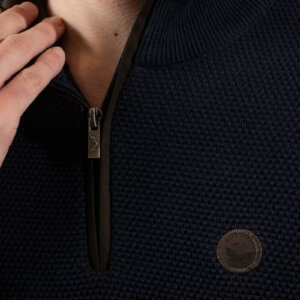 SIDE EFFECT ΠΛΕΚΤΟ ΑΝΤΡΙΚΟ HALF ZIP ΜΑΥΡΟ LPZ-4222 REGULAR FIT