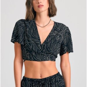FUNKY BUDDHA CROPPED ΚΡΟΥΑΖΕ ΓΥΝΑΙΚΕΙΟ ΜΑΥΡΟ FBL011-100-17 REGULAR FIT