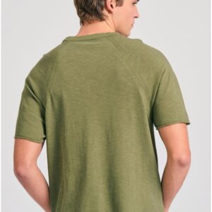 FUNKY BUDDHA T-SHIRT ΑΝΤΡΙΚΟ ΧΑΚΙ ΦΛΑΜΑ FBM011-344-04 RELAXED FIT