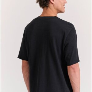 FUNKY BUDDHA T-SHIRT ΑΝΤΡΙΚΟ ΜΕ ΚΟΥΜΠΑΚΙΑ ΜΑΥΡΟ ΦΛΑΜΑ FBM011-346-04 RELAXED FIT