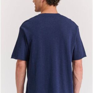 FUNKY BUDDHA T-SHIRT ΑΝΤΡΙΚΟ ΜΕ ΚΟΥΜΠΑΚΙΑ ΜΠΛΕ ΦΛΑΜΑ FBM011-346-04 RELAXED FIT