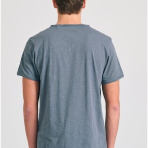 FUNKY BUDDHA T-SHIRT ΑΝΤΡΙΚΟ ΜΕ ΛΑΙΜΟ HENLEY STEEL GREY FBM011-004-04 REGULAR FIT