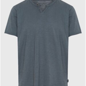 FUNKY BUDDHA T-SHIRT ΑΝΤΡΙΚΟ ΜΕ ΛΑΙΜΟ HENLEY STEEL GREY FBM011-004-04 REGULAR FIT