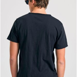 FUNKY BUDDHA T-SHIRT ΑΝΤΡΙΚΟ ΜΑΥΡΟ ΜΕ ΛΑΙΜΟ HENLEY FBM011-004-04 REGULAR FIT